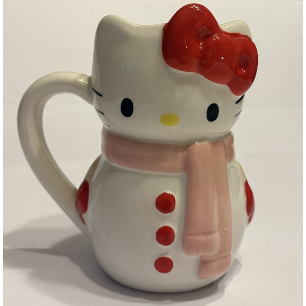 Hello Kitty Ceramic Snowman Mug Sanrio 20 Oz Silver Buffalo
